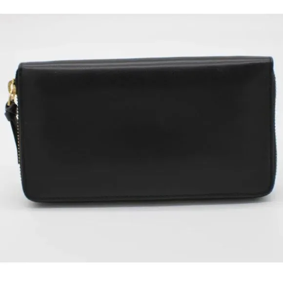 Tory Burch Lily Large Zip‎ Pouch Wallet Black Leather NWOT